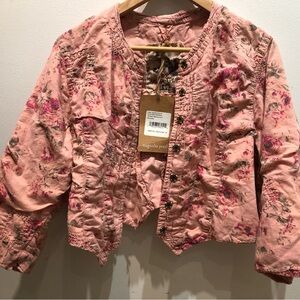 New with Tags MAGNOLIA PEARL Floral soleil En Rose Pink Sirsi Jacket sold out
